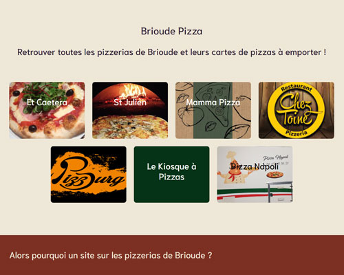 Pizzeria Brioude carte